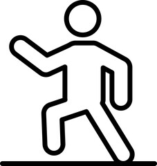 Human running pose icon in line art.