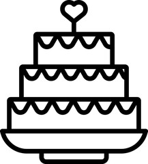 Decorative Delicious Cake Icon in Flat Style.