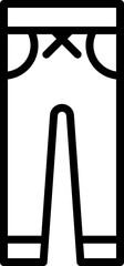 Track Pants icon or symbol in black line art.