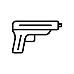 Laser gun icon in thin line art.
