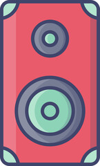 Isolated speaker icon in flat style.