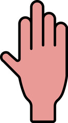 Fototapeta premium Flat style Glove icon in peach pink color.