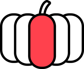 Pumpkin Icon In Flat Style.