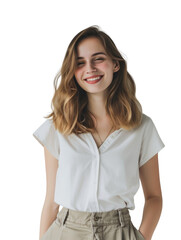 Causal young girl transparent background