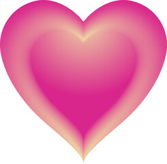 Blurred pink heart shape on white background.