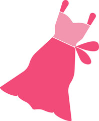 Female Dress Icon In Flat Style.