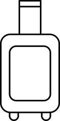 Luggage Trolley Bag Icon In Black Line Art.
