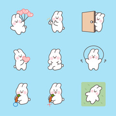 토끼 캐릭터 이모티콘  © 후랍