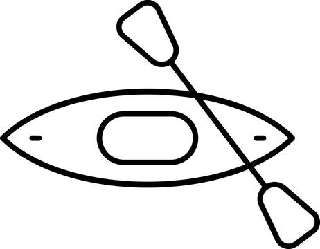 recommend clip art: Kayak Boat Icon In Black Outline.