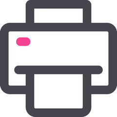 Grey Line Art Printer icon in flat style.