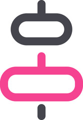 Fototapeta premium Center Alignment icon in grey and pink line art.
