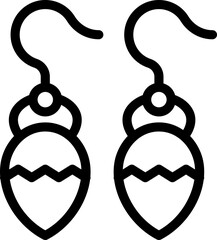 Hang earring icon in black outline.