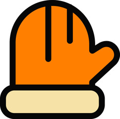Glove icon in Orange and Yellow color.