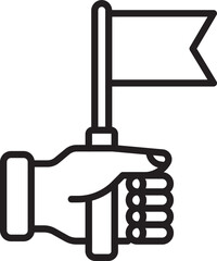 Achievement, chart, climb up, holding flag, success icon