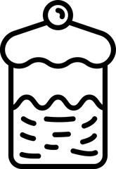 Flat style cake icon in line art.