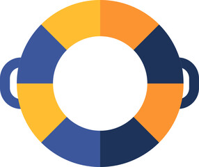 Blue and orange life saver icon in flat style.