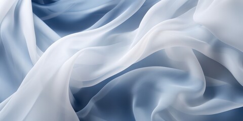 Obraz premium Abstract white and Navy silk fabric weave of cotton or linen satin fabric lies texture background.