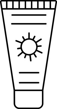 recommend clip art: Sunscreen Tube Icon in Thin Line Art.