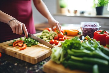 Obraz na płótnie Canvas Preparing a Meal with Fresh Vegetables