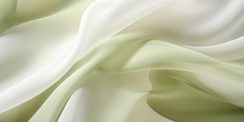 Obraz premium Abstract white and Olive silk fabric weave of cotton or linen satin fabric lies texture background. 