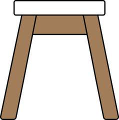 Isolated Stool Icon In Brown And White Color.