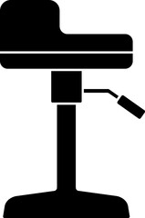 Height Adjustable Stool Icon In B&W Color.
