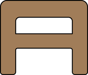 Bath Stool Icon In Brown Color.