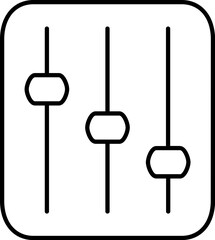 Line art Slider bar icon in flat style.