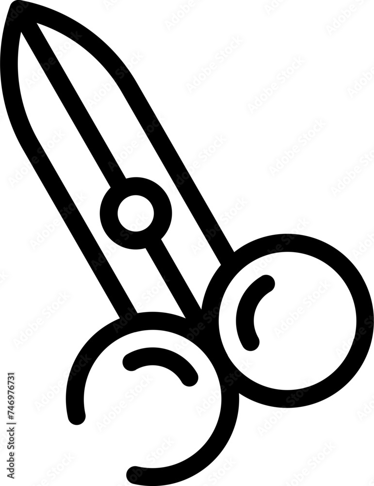 Canvas Prints Scissor Icon In Black Line Art.