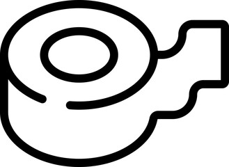 Paper Or Tape Roll Icon In Black Line Art.