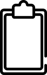 Clipboard Icon In Black Line Art.