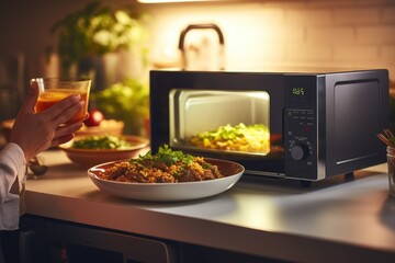 Stock Photo - Convenient Microwave Oven