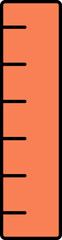 Flat Style Ruler Icon In Orange Color.