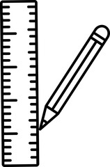 Ruler with Pencil icon in black outline.