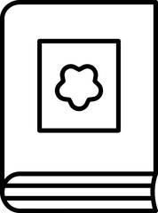 Black Line Art Book icon in flat style.