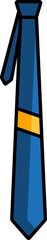 Flat style Necktie icon in blue and yellow color.
