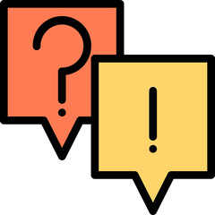 FAQ Icon In Orange And Yellow Color.