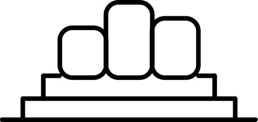 Winner Podium Icon in Thin Line Art.