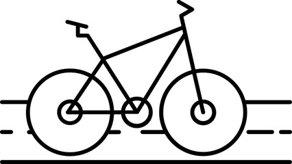 Line Art Cycle or Bicycle Icon in Flat Style.