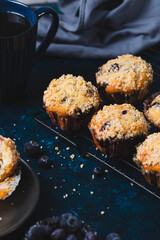 Blueberry muffins baked at home