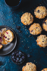 Blueberry muffins baked at home