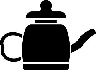 Obraz premium Illustration of teapot glyph icon.