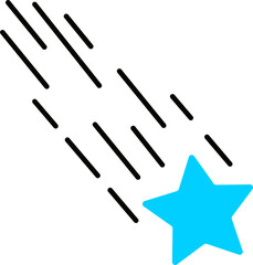 Falling stars icon in blue and black color.