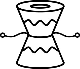 Line art illustration of Damru icon.