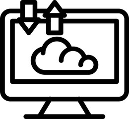 Cloud Storage In Desktop Icon.