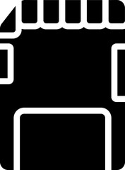Memory or SD Card Icon In Glyph Style.