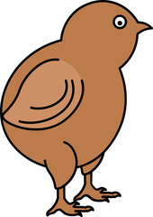 Chick Bird icon in brown color.