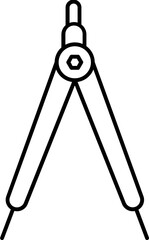 Line art Drawing compass icon in flat style.