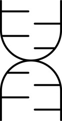 Line art illustration of DNA structure icon.