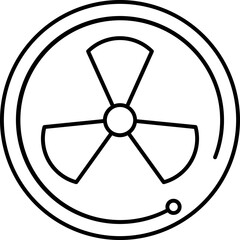 Flat style Nuclear icon in thin line art.